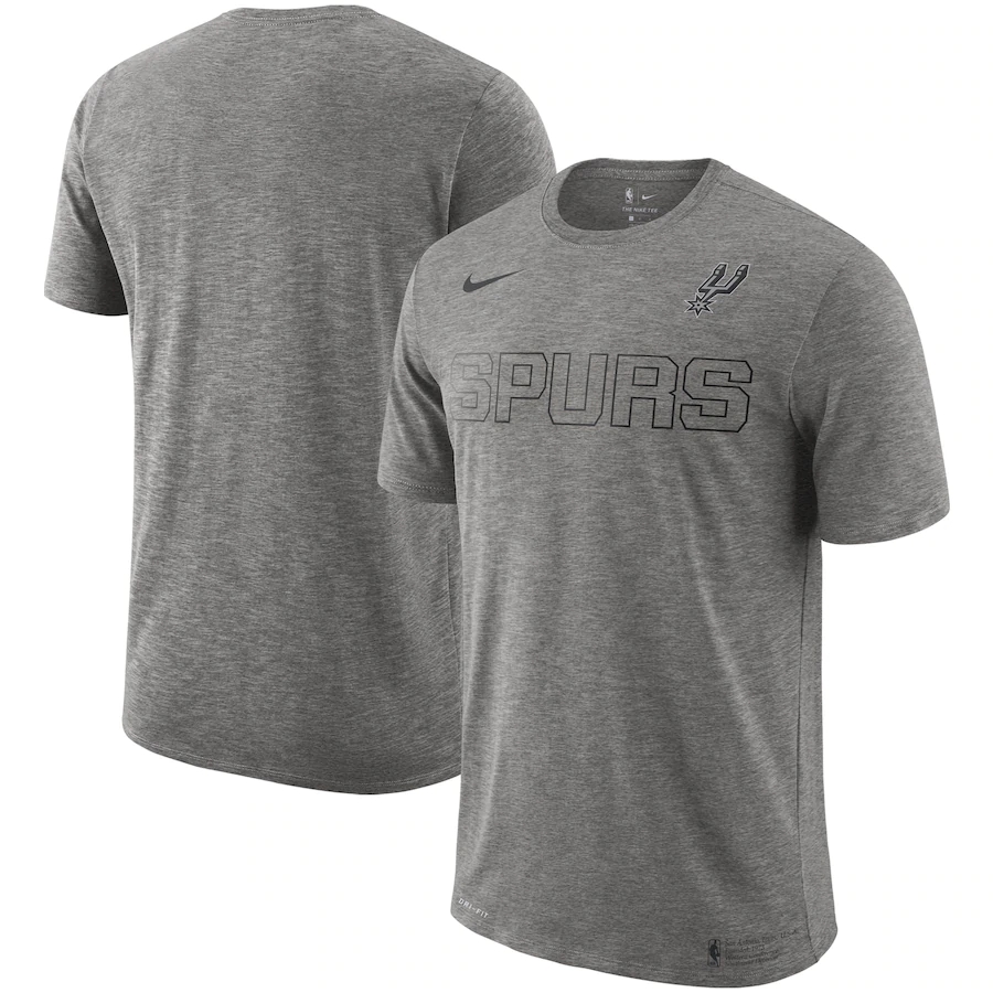 2020 NBA Men Nike San Antonio Spurs Heathered Gray Essential Facility Performance TShirt